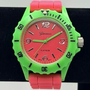Pink & Green Geneva Watch